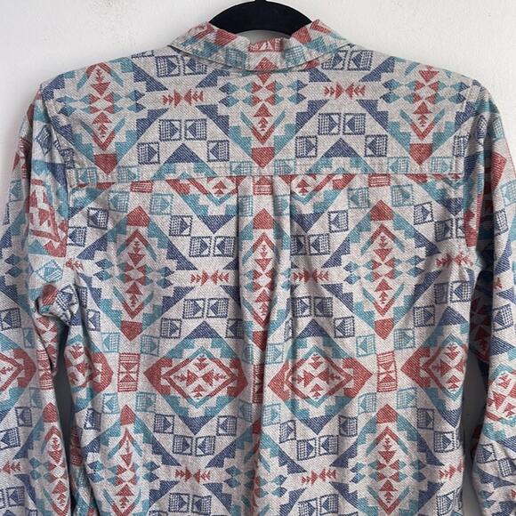 Eddie Bauer southwestern print button down long sleeve flannel shirt sz S - Picture 6 of 7